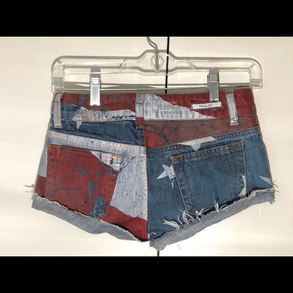 Brandy Melville American Flag Cut Off Jean Shorts